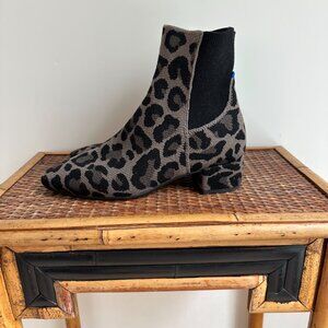 Rothy's The Classic Boot in Leopard Print Ankle Bootie Women Size 9